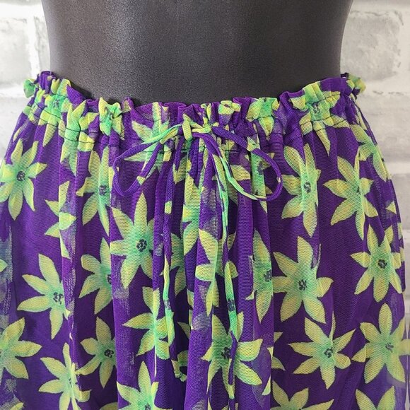 Vintage 90s Y2K Pacific Connections Mesh Shorts Swim Cover Beach Hippie USA M - Picture 3 of 8